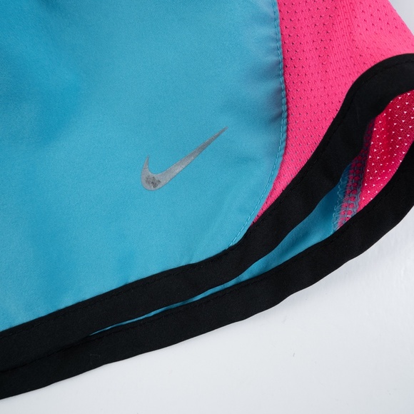 NIKE Running Tempo Dash Youth Girl's neon blue pink running short size XL - Picture 2 of 11